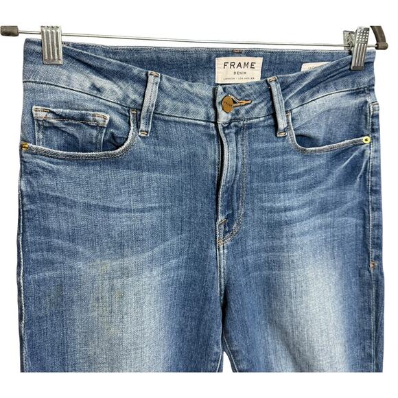 FRAME Denim Le Crop Mini Boot Size 28 Stony Creek Stretchy Bootcut Jeans Zip Fly - Picture 5 of 13